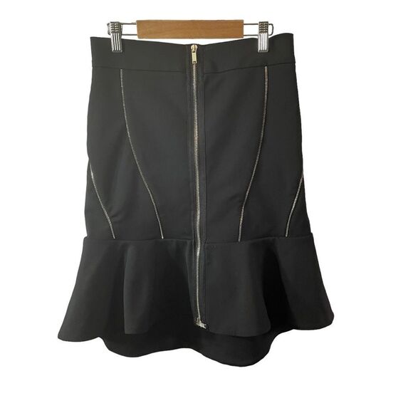 Zara Zip High Low Black Flounce Skirt Size Small - Picture 2 of 10